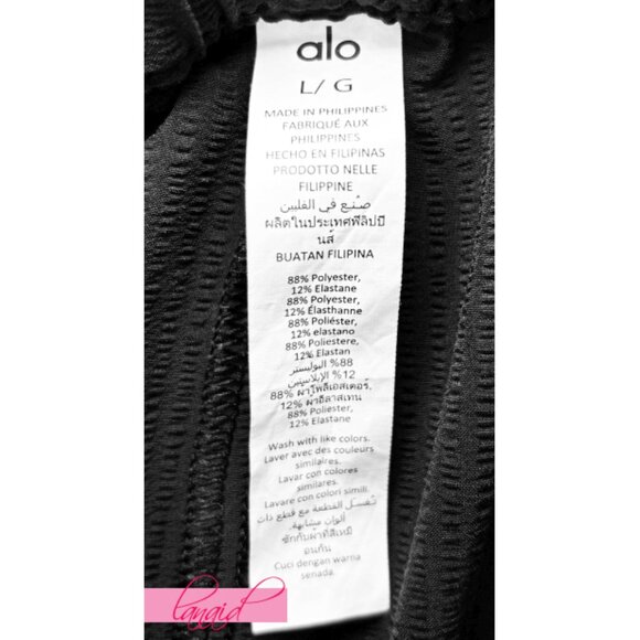 Alo High-Waist Dreamscape Trousers Black Wide Leg Hi-Rise Waisted Palazzo Pants - Picture 9 of 11